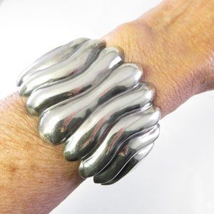 LOS BALLESTEROS WIDE STERLING CUFF BRACELET